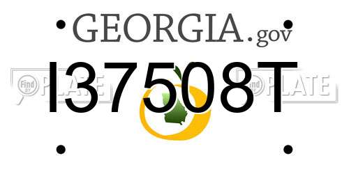 I37508T Georgia License Plate