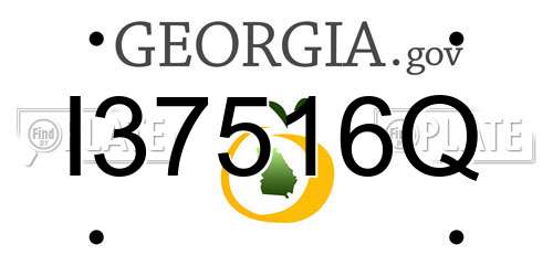 I37516Q Georgia License Plate