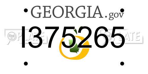 I375265 Georgia License Plate