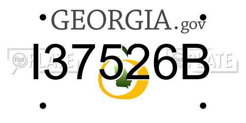 I37526B Georgia License Plate
