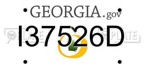 I37526D Georgia License Plate