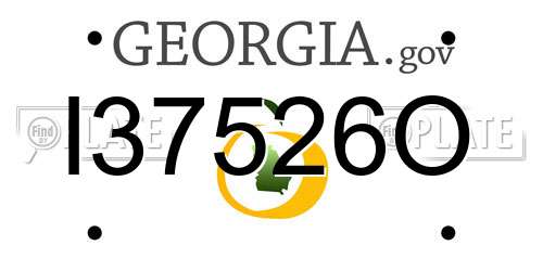 I37526O Georgia License Plate