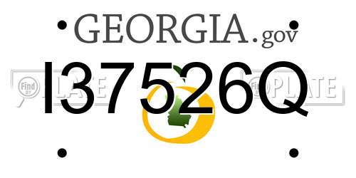 I37526Q Georgia License Plate