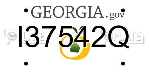 I37542Q Georgia License Plate