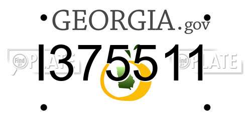 I375511 Georgia License Plate