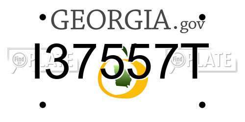 I37557T Georgia License Plate