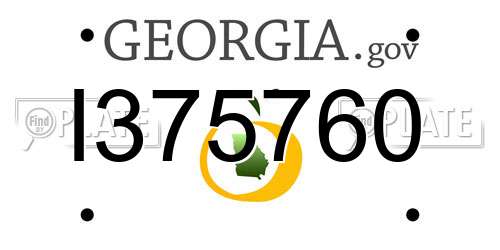 I375760 Georgia License Plate