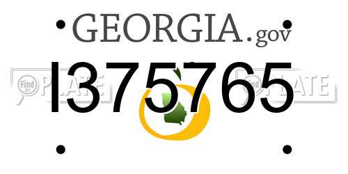 I375765 Georgia License Plate