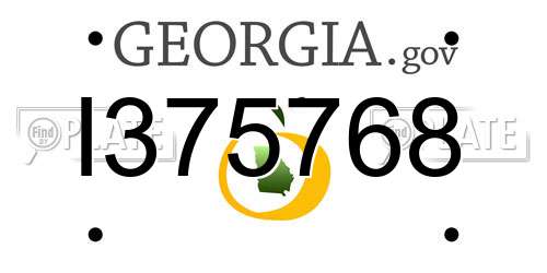I375768 Georgia License Plate