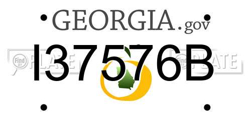I37576B Georgia License Plate