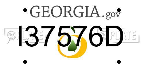 I37576D Georgia License Plate