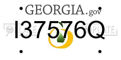 I37576Q Georgia License Plate