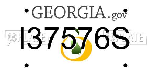 I37576S Georgia License Plate