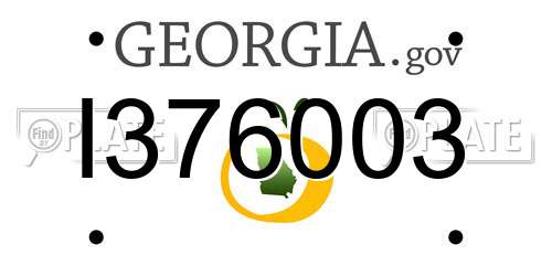 I376003 Georgia License Plate