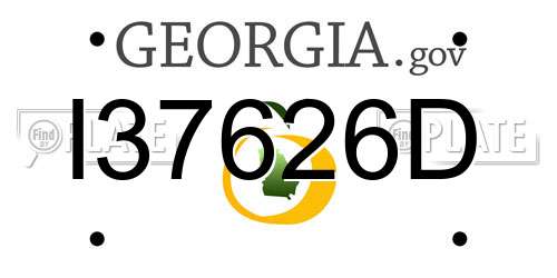 I37626D Georgia License Plate