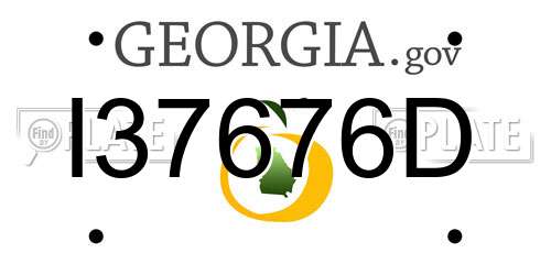 I37676D Georgia License Plate