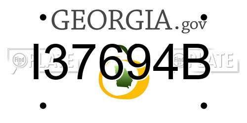 I37694B Georgia License Plate