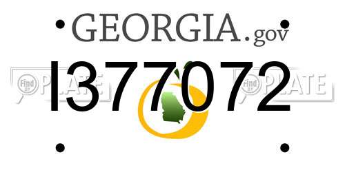 I377072 Georgia License Plate