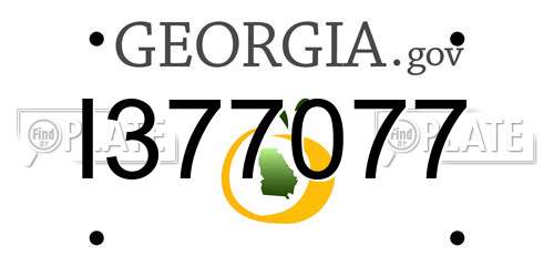 I377077 Georgia License Plate