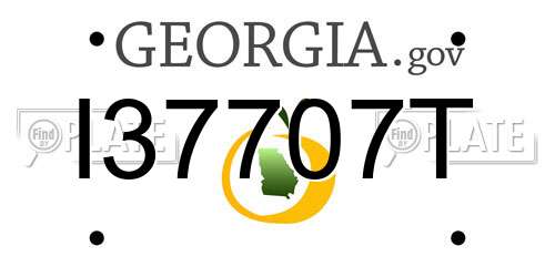 I37707T Georgia License Plate