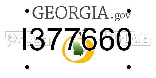 I377660 Georgia License Plate