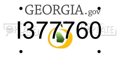 I377760 Georgia License Plate