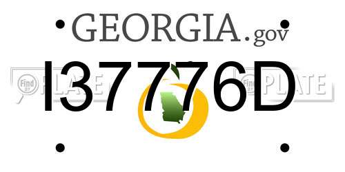 I37776D Georgia License Plate