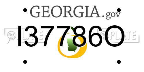 I37786O Georgia License Plate