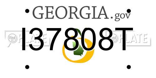 I37808T Georgia License Plate