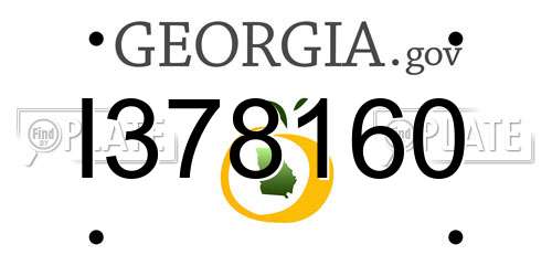 I378160 Georgia License Plate