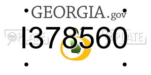 I378560 Georgia License Plate