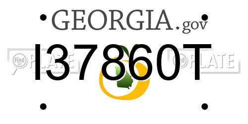 I37860T Georgia License Plate