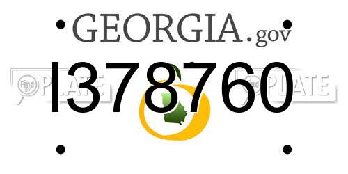 I378760 Georgia License Plate
