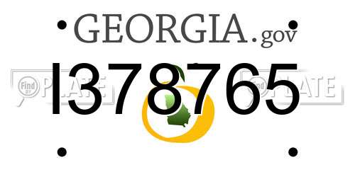 I378765 Georgia License Plate