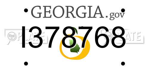 I378768 Georgia License Plate