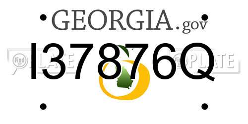 I37876Q Georgia License Plate