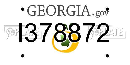 I378872 Georgia License Plate