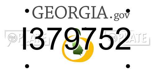 I379752 Georgia License Plate