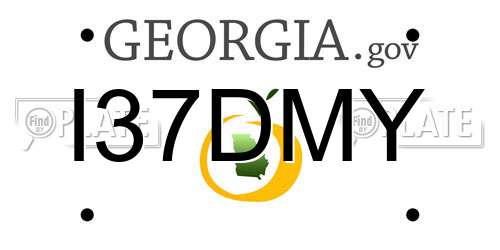 I37DMY Georgia License Plate