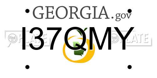 I37QMY Georgia License Plate