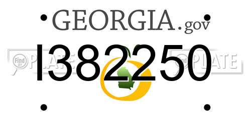 I382250 Georgia License Plate