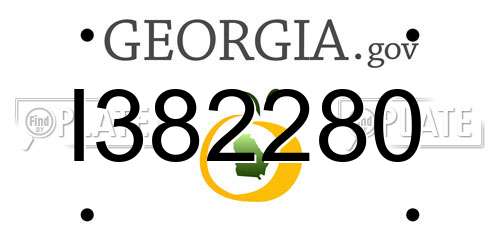 I382280 Georgia License Plate