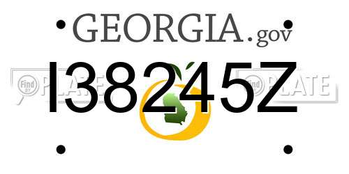I38245Z Georgia License Plate
