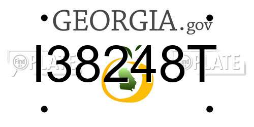I38248T Georgia License Plate