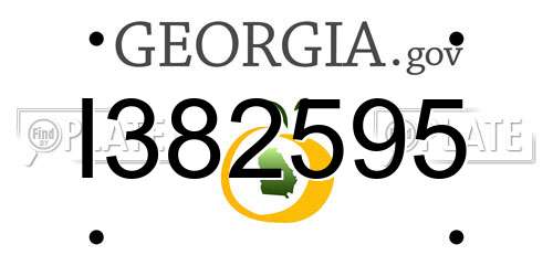 I382595 Georgia License Plate
