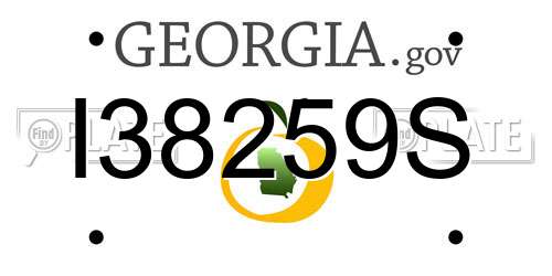 I38259S Georgia License Plate