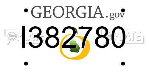 I382780 Georgia License Plate