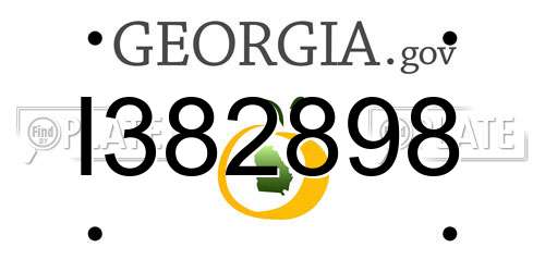 I382898 Georgia License Plate