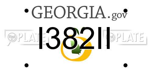 I382II Georgia License Plate