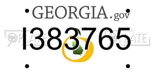 I383765 Georgia License Plate